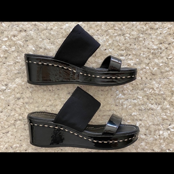 Donald J Pliner platform sandals black patent - 7 - Picture 4 of 8